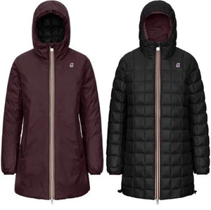 K-WAY CAPPOTTO  THERMO PLUS DOUBLE UNISEX BORDEAUX E NERO