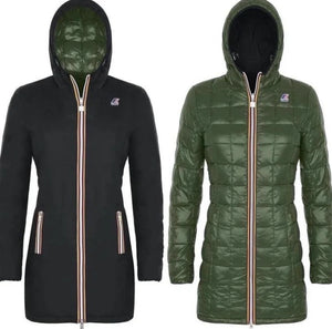 K-WAY CAPPOTTO  THERMO PLUS DOUBLE UNISEX VERDE E NERO